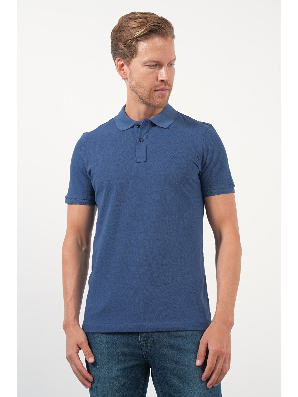İndigo Polo Yaka Pike Kısa Kol Slim Fit Pamuklu Hediye Kutulu Tişört 1011260169