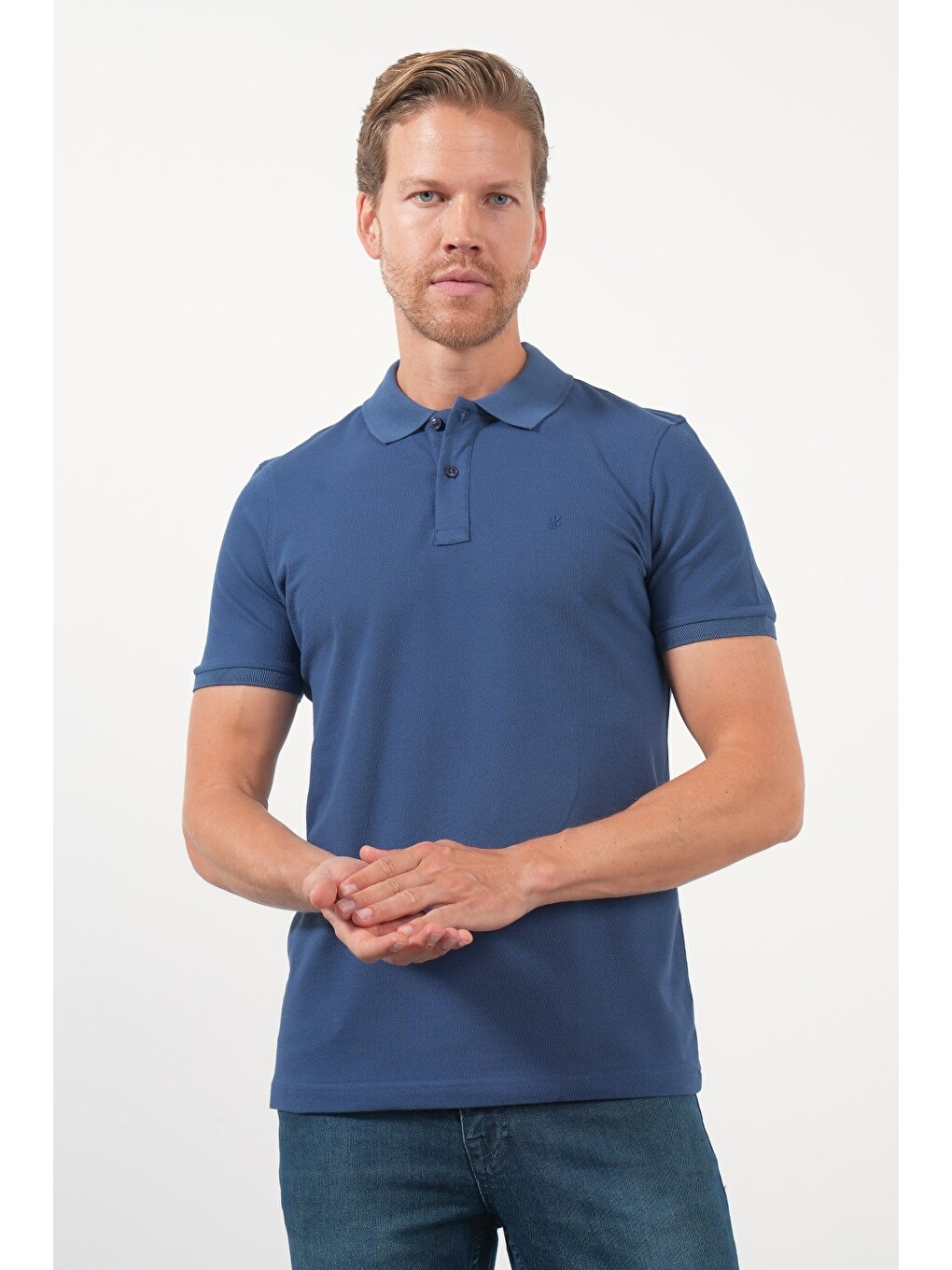 İndigo Polo Yaka Pike Kısa Kol Slim Fit Pamuklu Hediye Kutulu Tişört 1011260169-2