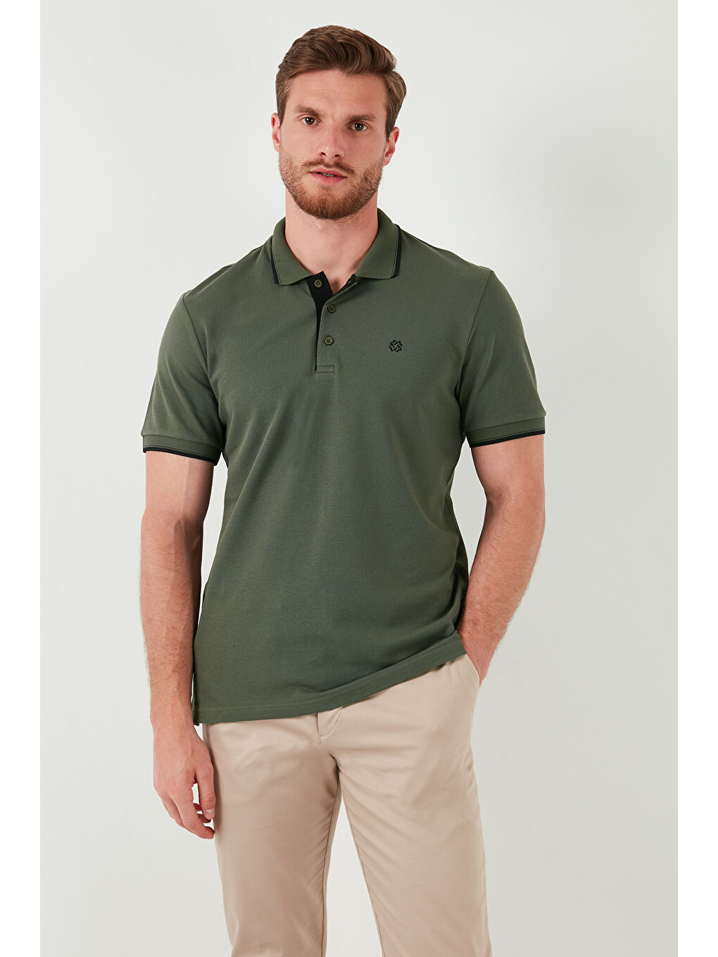 Beyaz Pamuklu Slim Fit Şerit Detaylı Düğmeli Polo Yaka 3'lü Paket %100 Pamuk Tişört 5902118S3-3