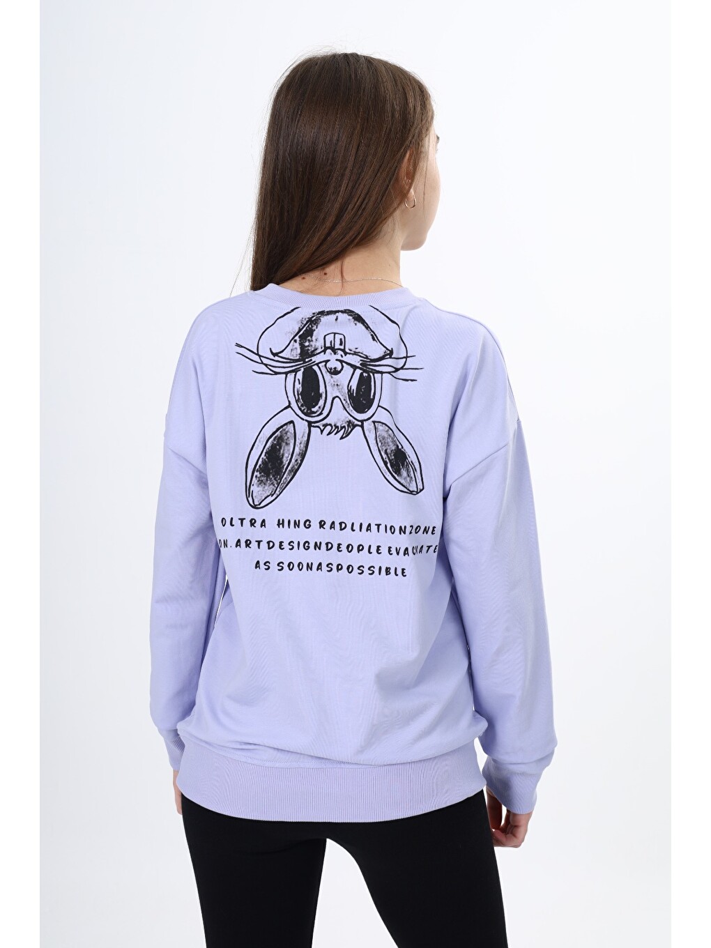 Mavi Kız Çocuk Baskılı Sweatshirt-2