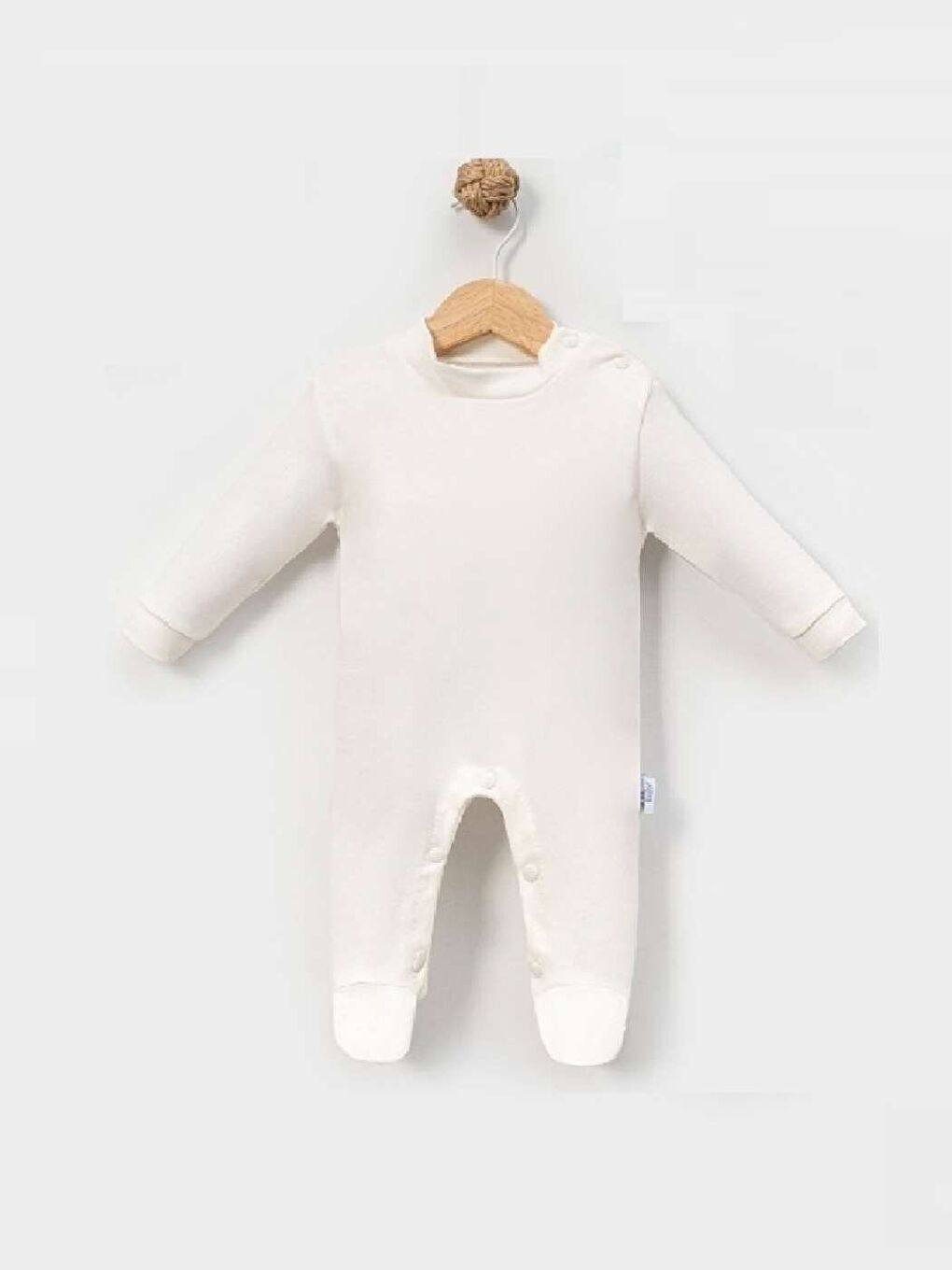 Unisex Bebek Tulum %100 Pamuklu Uzun Kollu Düz Ekru Yenidoğan Bebek Tulum Günlük Rahat Bebek Zıbın