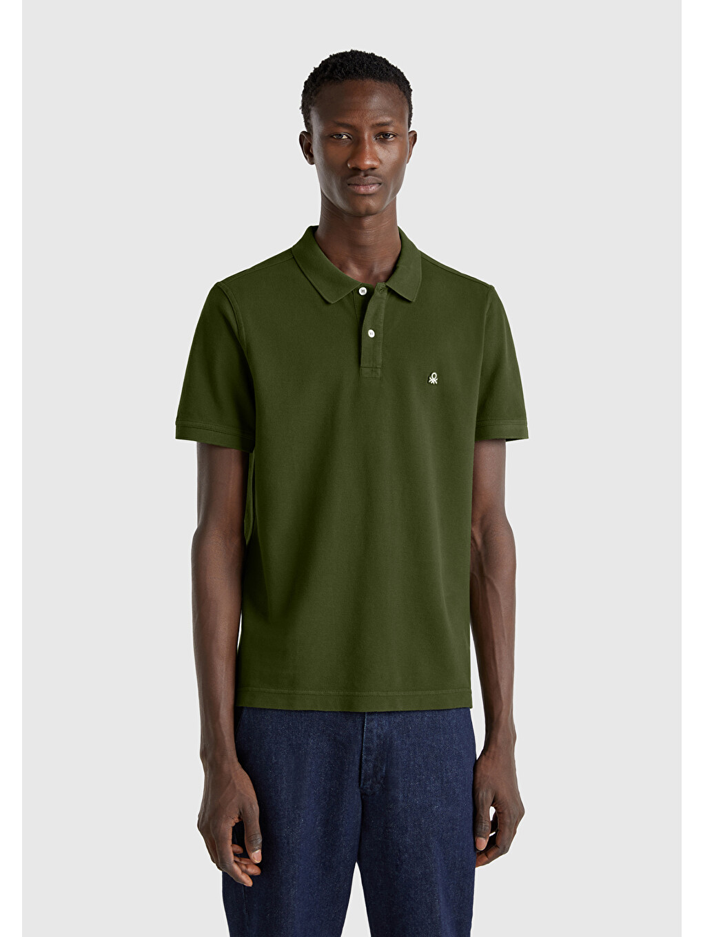 Erkek Asker Yeşili Regular Fit Kısa Kollu Polo Tişört