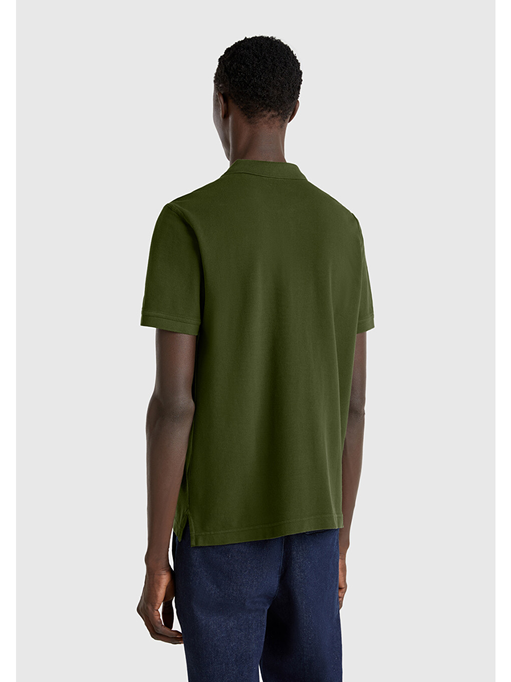 Erkek Asker Yeşili Regular Fit Kısa Kollu Polo Tişört-2