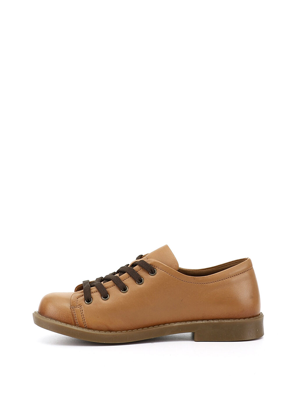 Kahverengi Kadın KAHVERENGİ-TABA Bağcıklı Hakiki Deri Sneaker-2