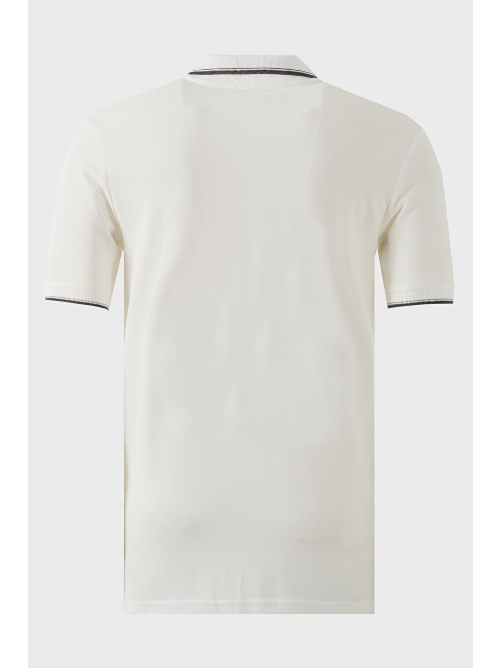 Beyaz Pamuklu Regular Fit Şerit Detaylı Polo Yaka %100 Pamuk Tişört 5902964-3