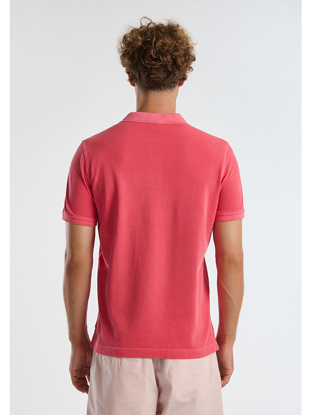 Erkek Mercan %100 Organik Pamuk Regular Fit Polo T-Shirt-2