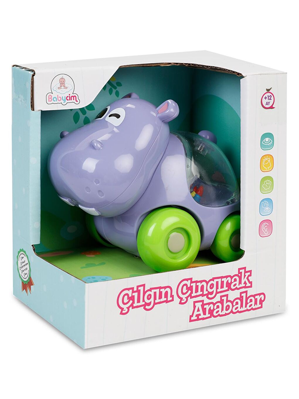 Birlik Oyuncak Mor Babycim Çılgın Çıngırak Arabalar Hippo Mor