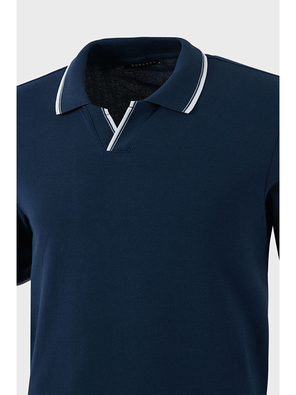 İndigo Pamuklu Regular Fit Şerit Detaylı Polo Yaka %100 Pamuk Tişört 5902964-2