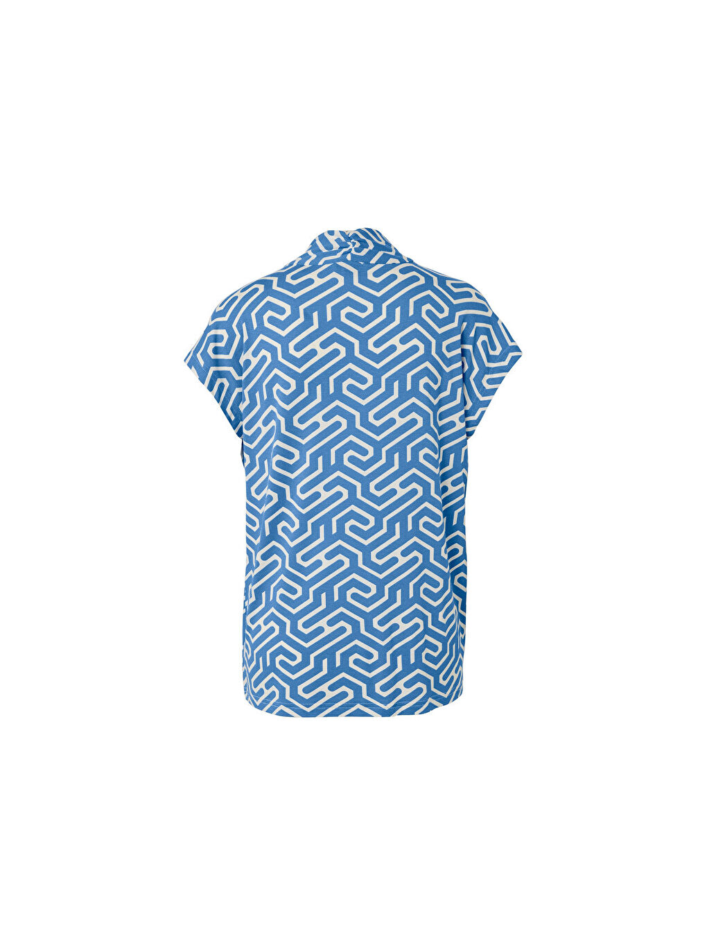 Kadın Bluz, V Yaka, Mavi-3