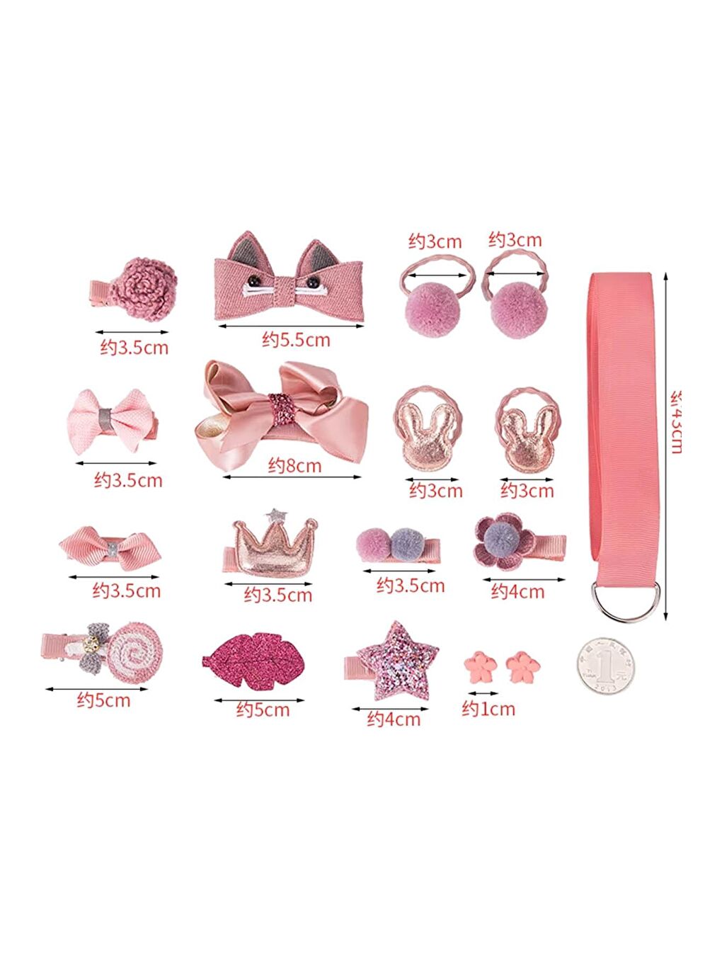 New Obsessions Pembe Hediyelik Çantalı Kutusunda Kız Çocuk Toka Seti- 18 Adet
