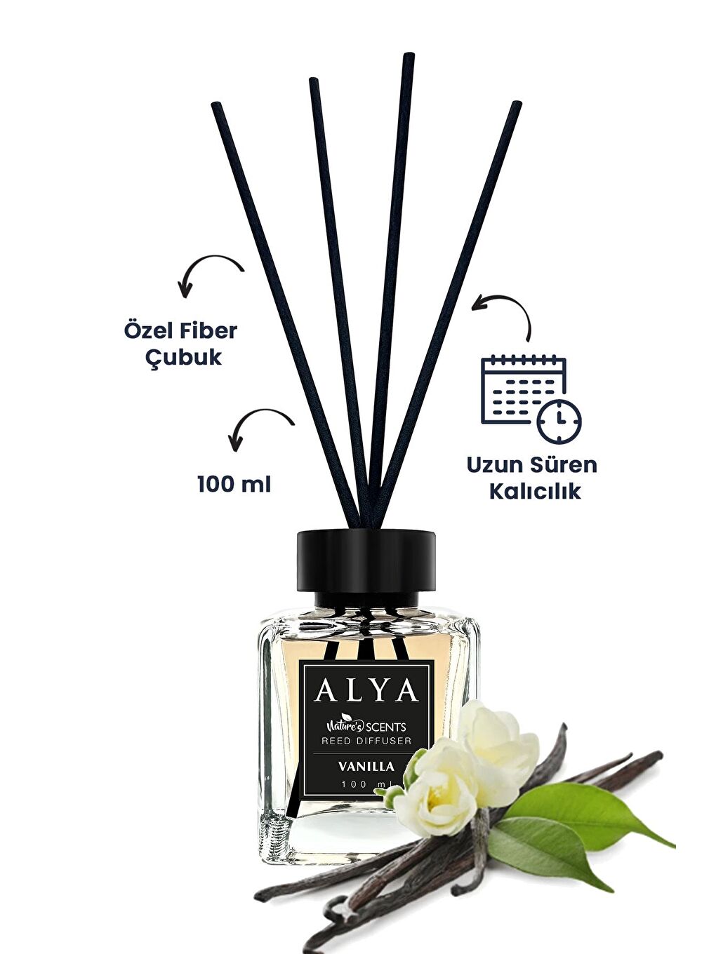 Alya Karışık Nature's Scents Vanilla Bambu Çubuklu Oda Kokusu - Vanilya Kokusu - 2