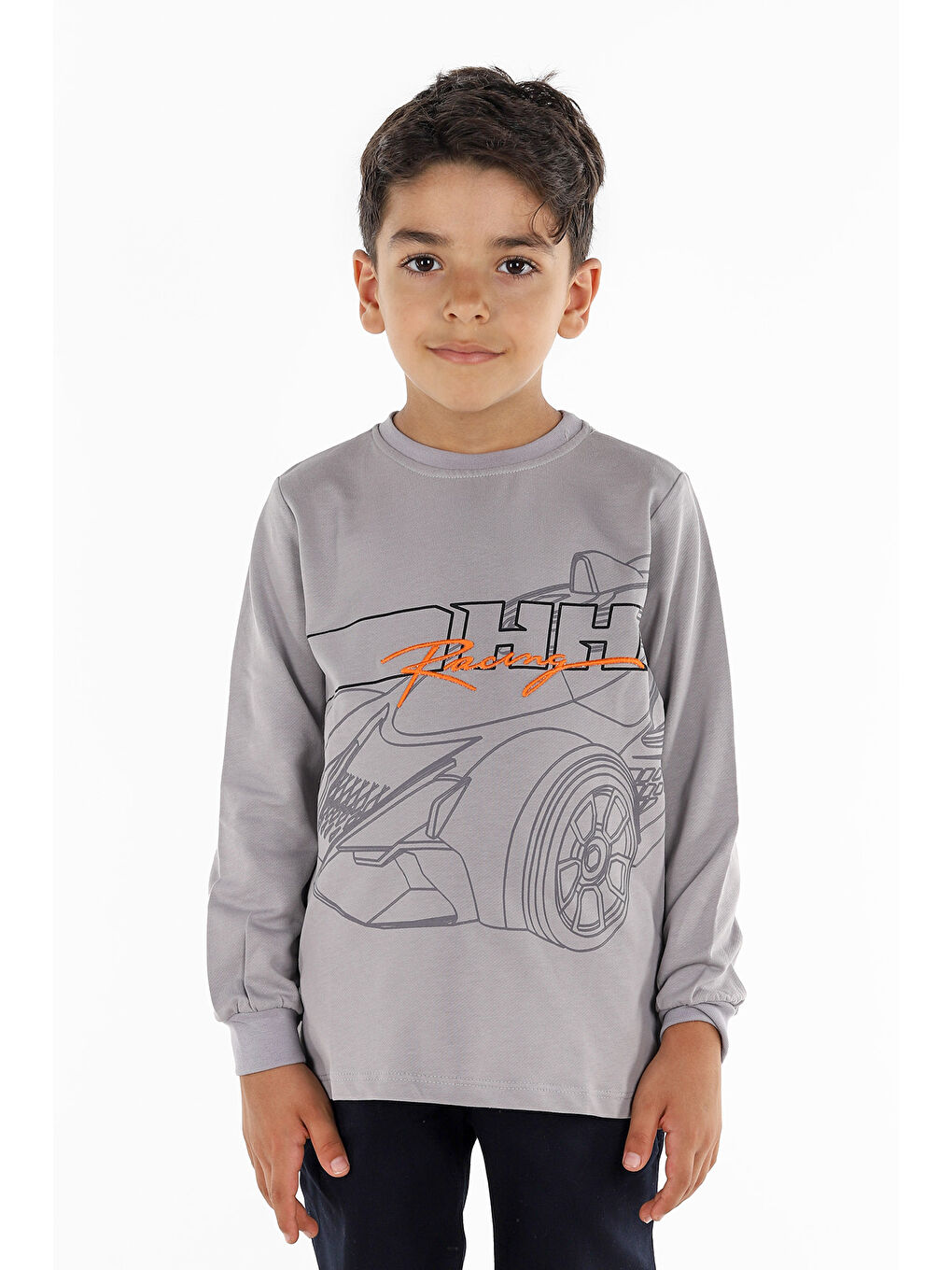 KİKO Gri Bisiklet Yaka Uzun Kollu Erkek Çocuk Sweatshirt