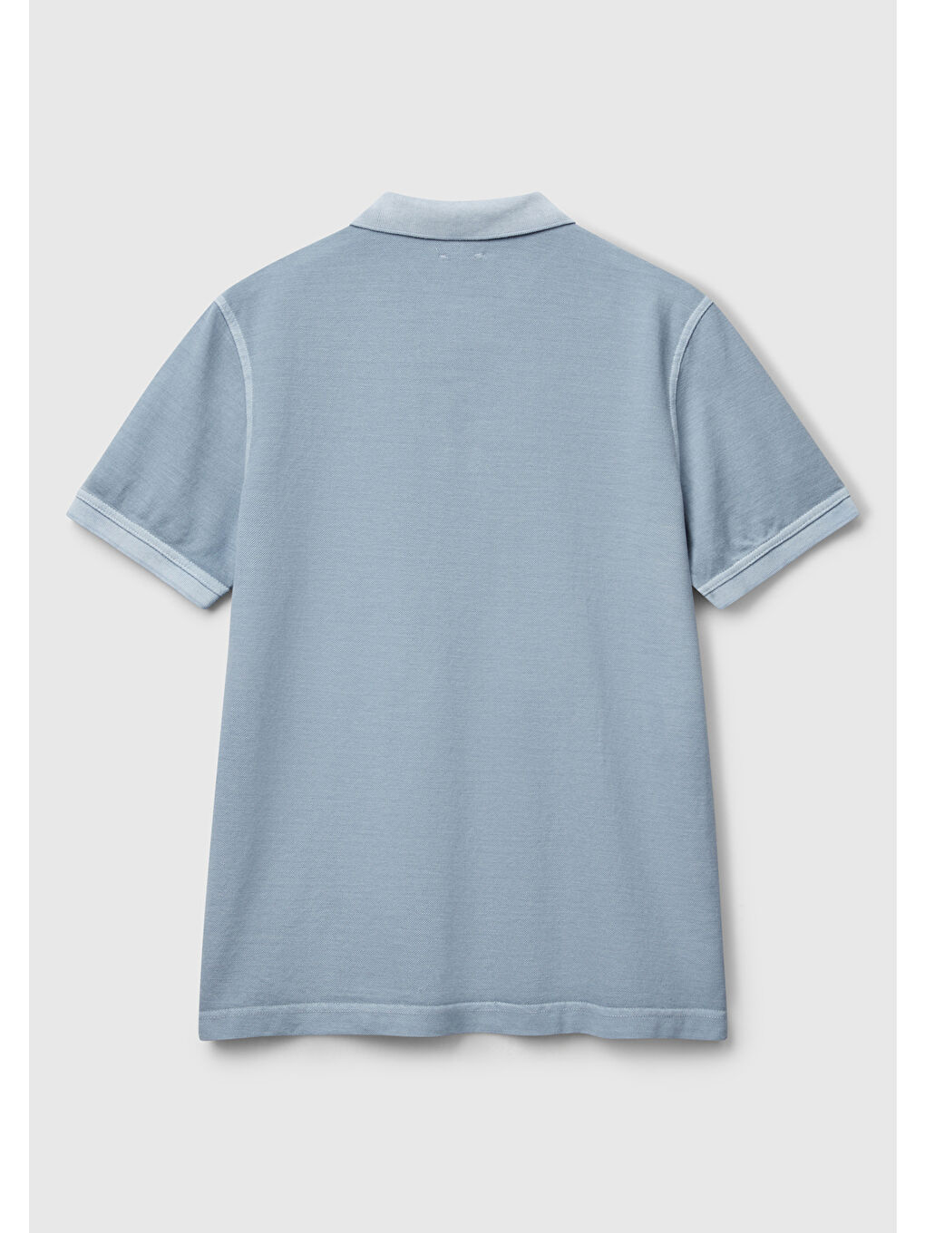 Erkek Açık Mavi %100 Organik Pamuk Regular Fit Polo T-Shirt-3