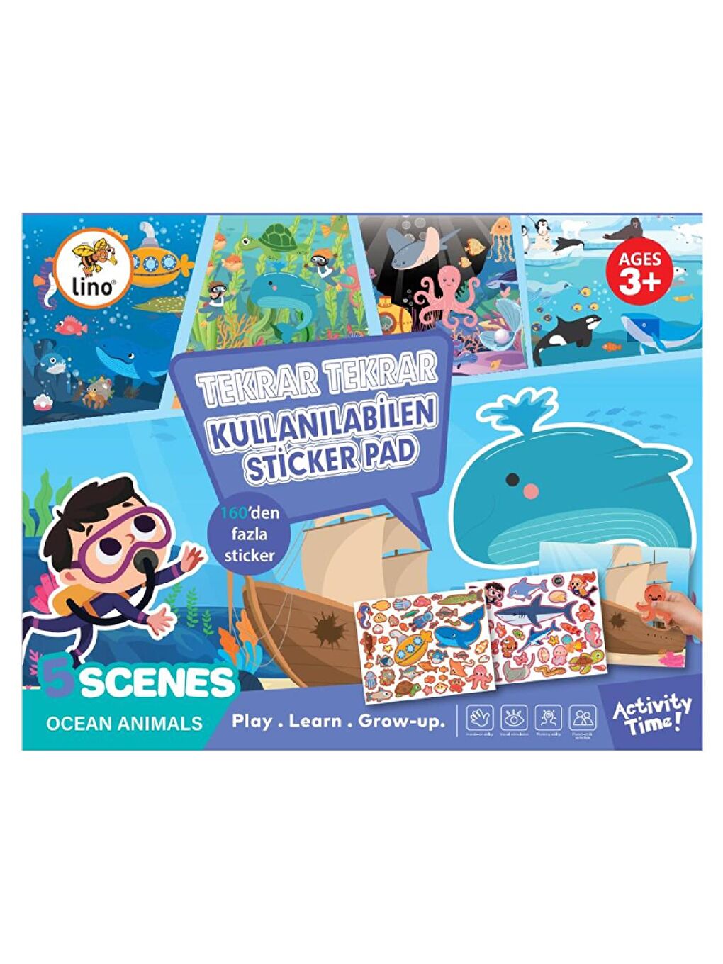 Tekrar Kullanılabilen Sticker Pad Okyanus Canlıları (LS-601)