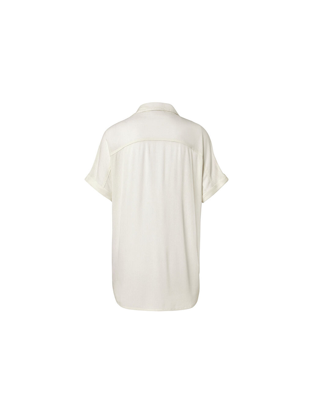 Ekru Kadın Bluz, Kısa Kollu, Krem-Beyaz-3