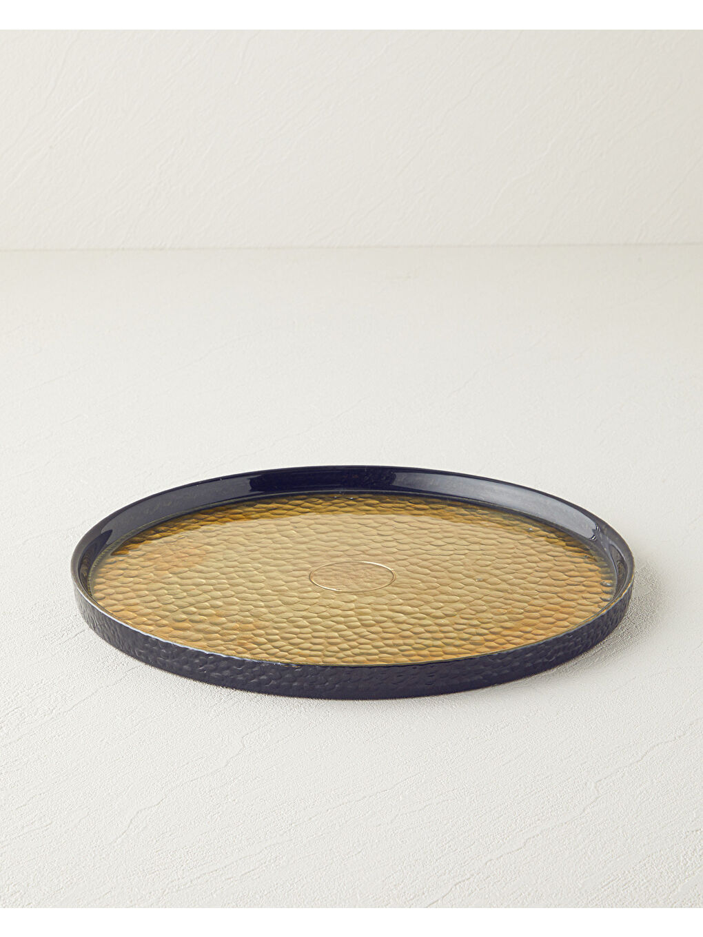 Nova Cam Servis Tabağı 28 cm Siyah-Gold