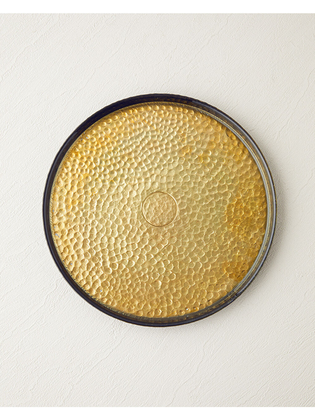 Nova Cam Servis Tabağı 28 cm Siyah-Gold-1