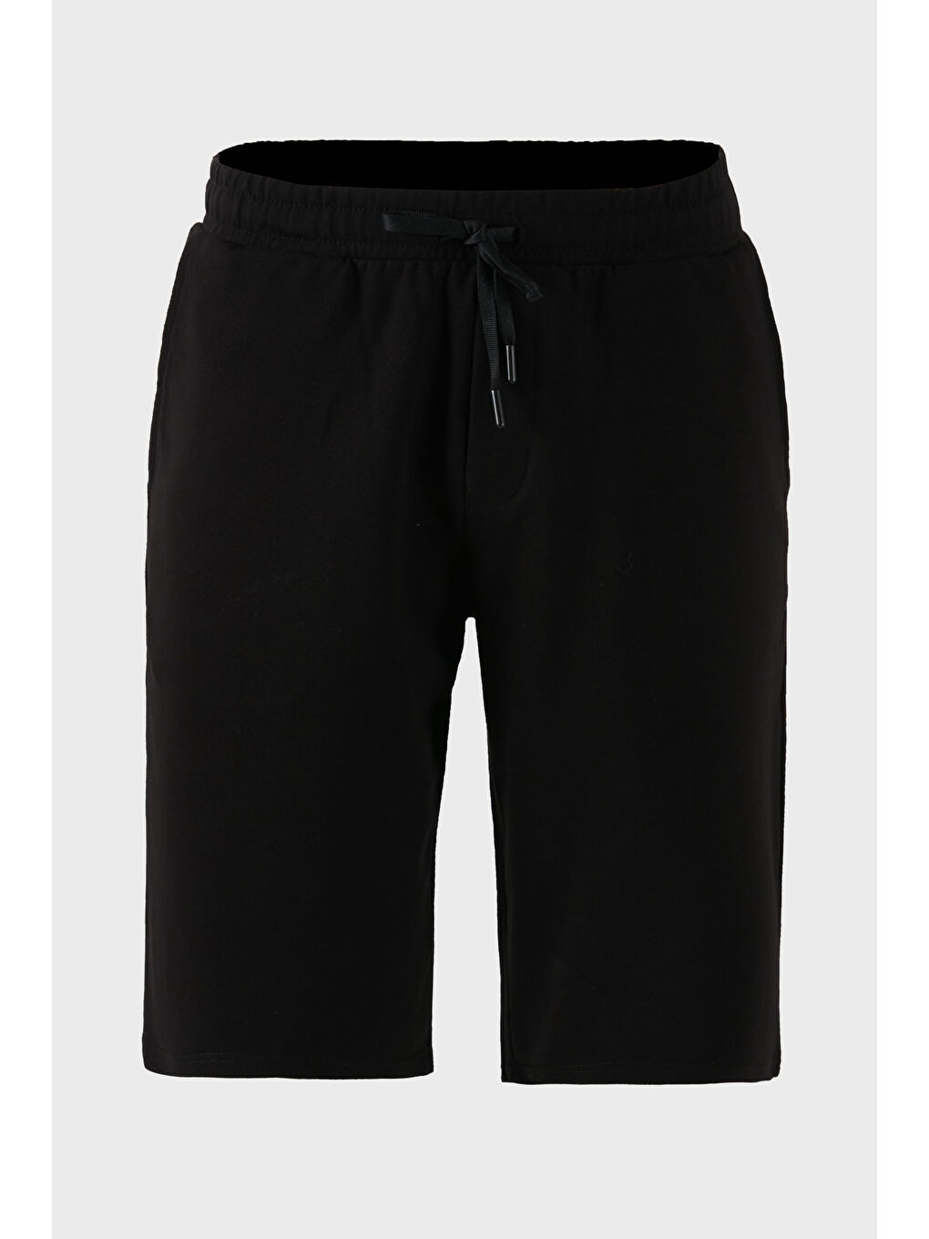 Siyah Pamuklu Regular Fit Normal Bel Belden Bağlamalı Short 5908021