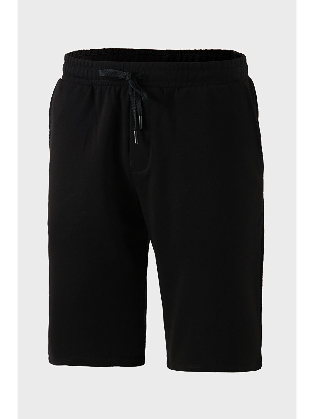 Siyah Pamuklu Regular Fit Normal Bel Belden Bağlamalı Short 5908021-1