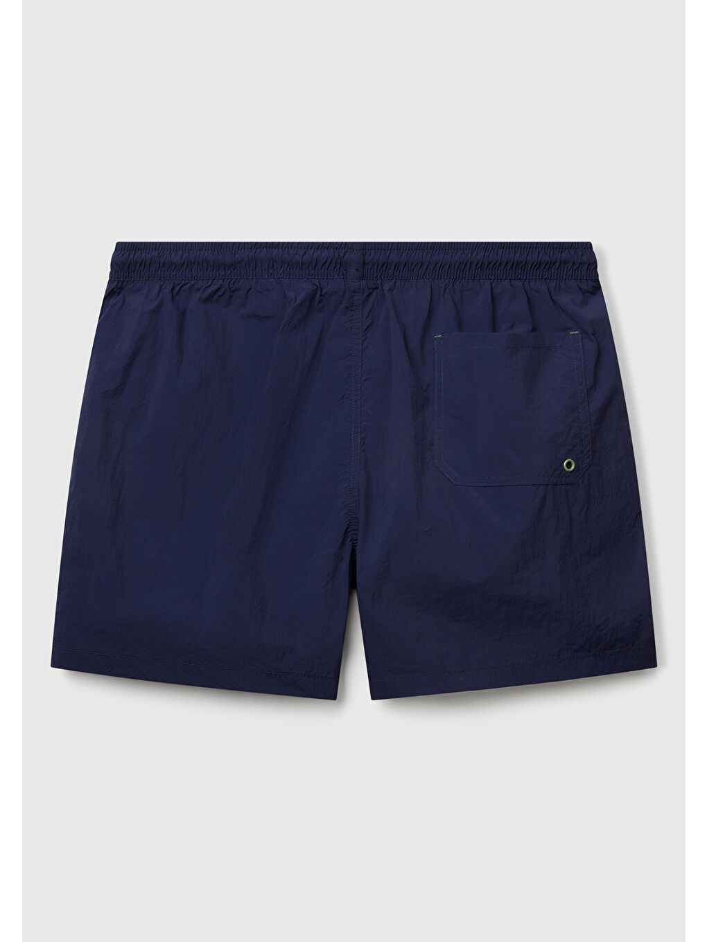 Erkek Lacivert Arkası Cep Detaylı Büzgü İpli Deniz Şortu-1