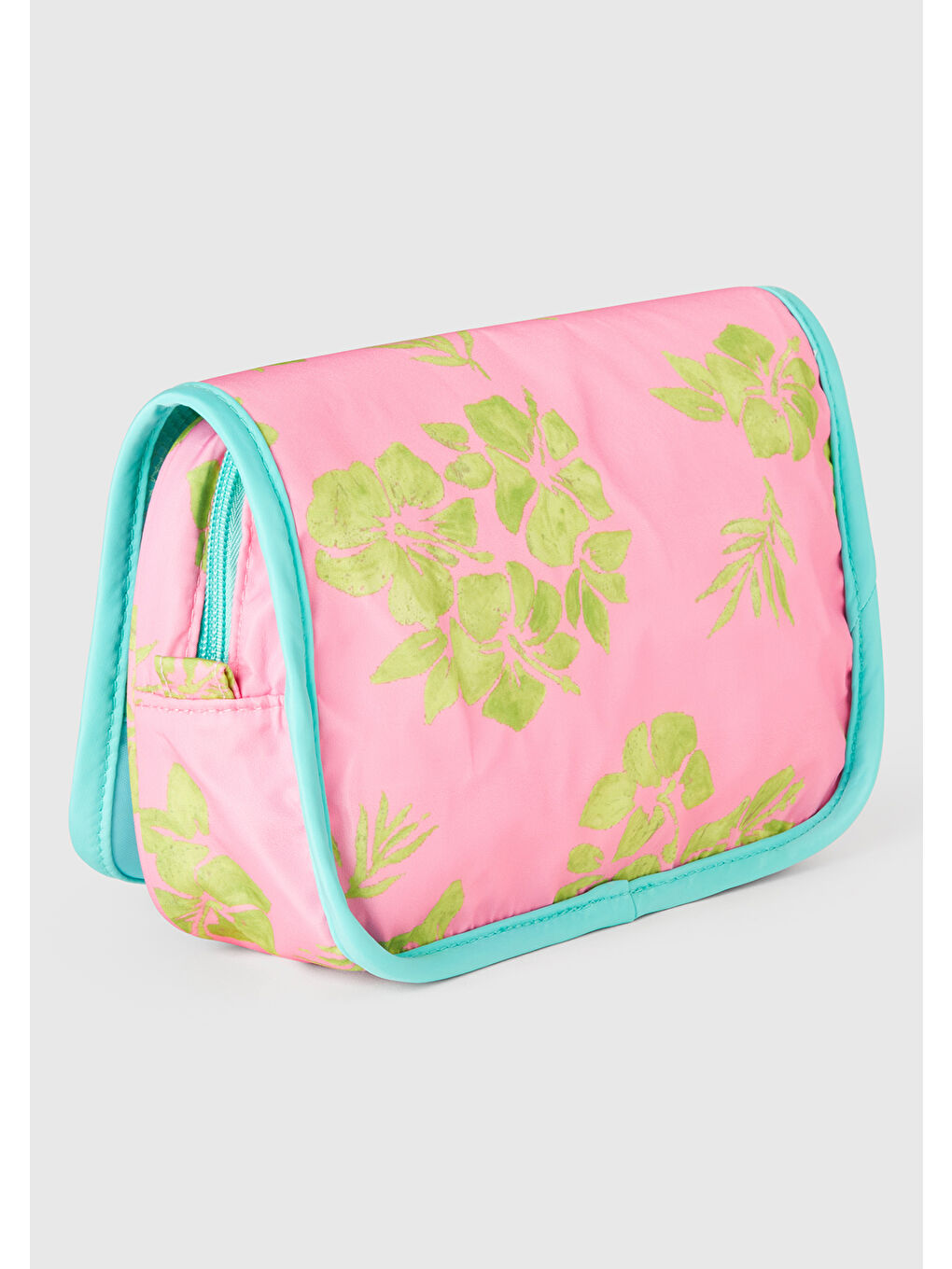 Kadın Pembe Mix Desenli Kapaklı Makyaj Çantası-1