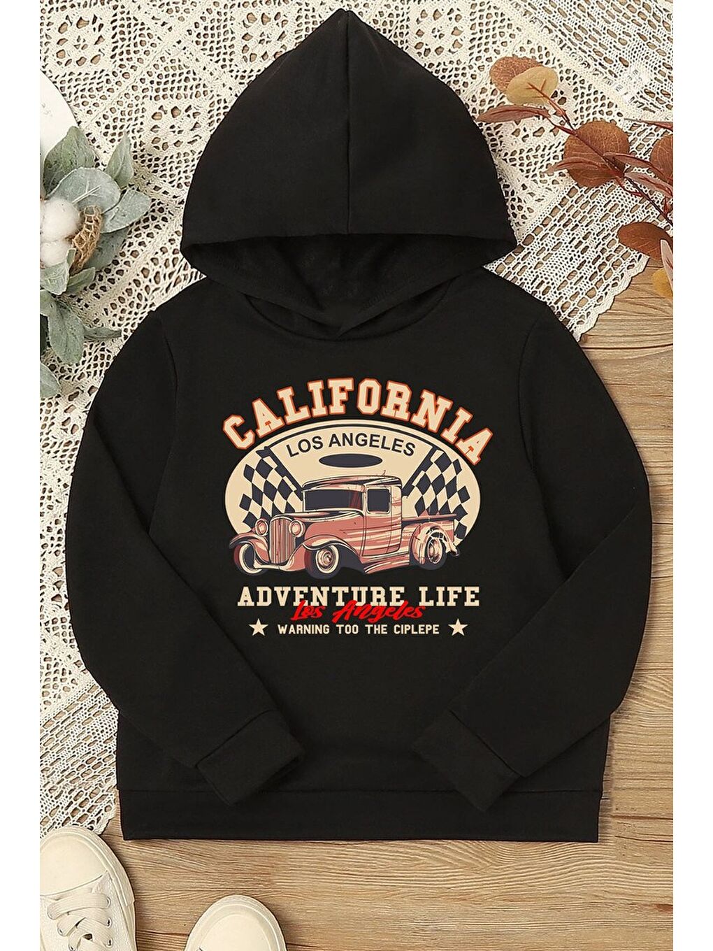 uyguntarz Siyah Çocuk California Baskılı Sweatshirt