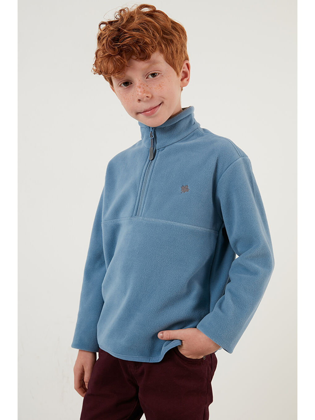 Mavi Yumuşak Dokulu Fermuarlı Dik Yaka Şardonlu 2'li Paket Polar 5905002S2-2