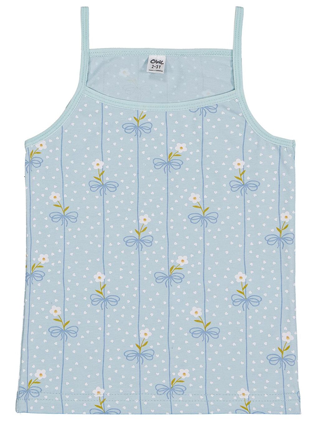 Beyaz Girls Flower 2-10 Yaş Kız Çocuk 2'li Atlet - Standart-1