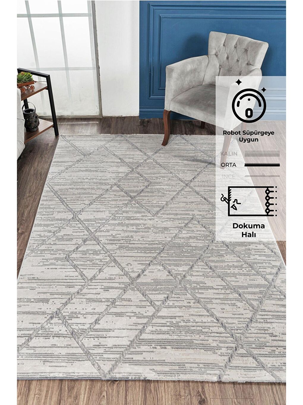 Bej Motto 4587 Modern Dokuma Halı-160x230