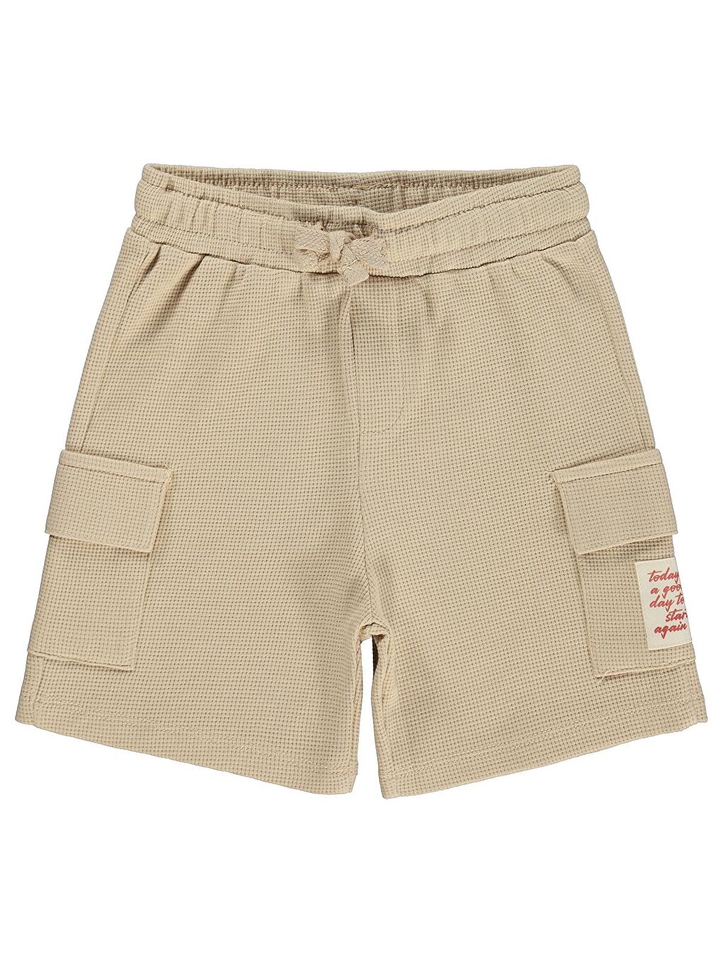 Boys Basic Önü Düğmeli 2-5 Yaş Şort - Bej