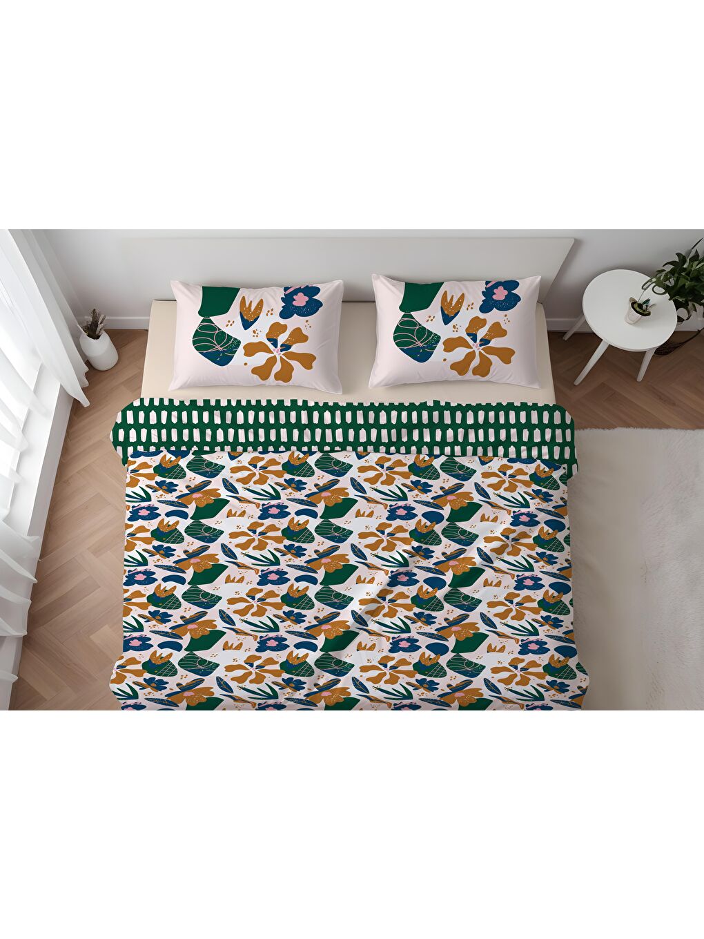 Karışık Baskılı,Desenli Çift Kişilik Nevresim Takımı (ÇARŞAFSIZ) 200x220 cm