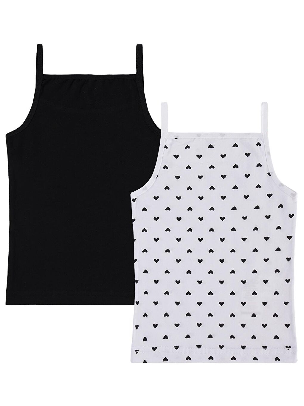 Beyaz Girls Kız Çocuk Kalp 2-10 Yaş 2'li Atlet - Standart-2