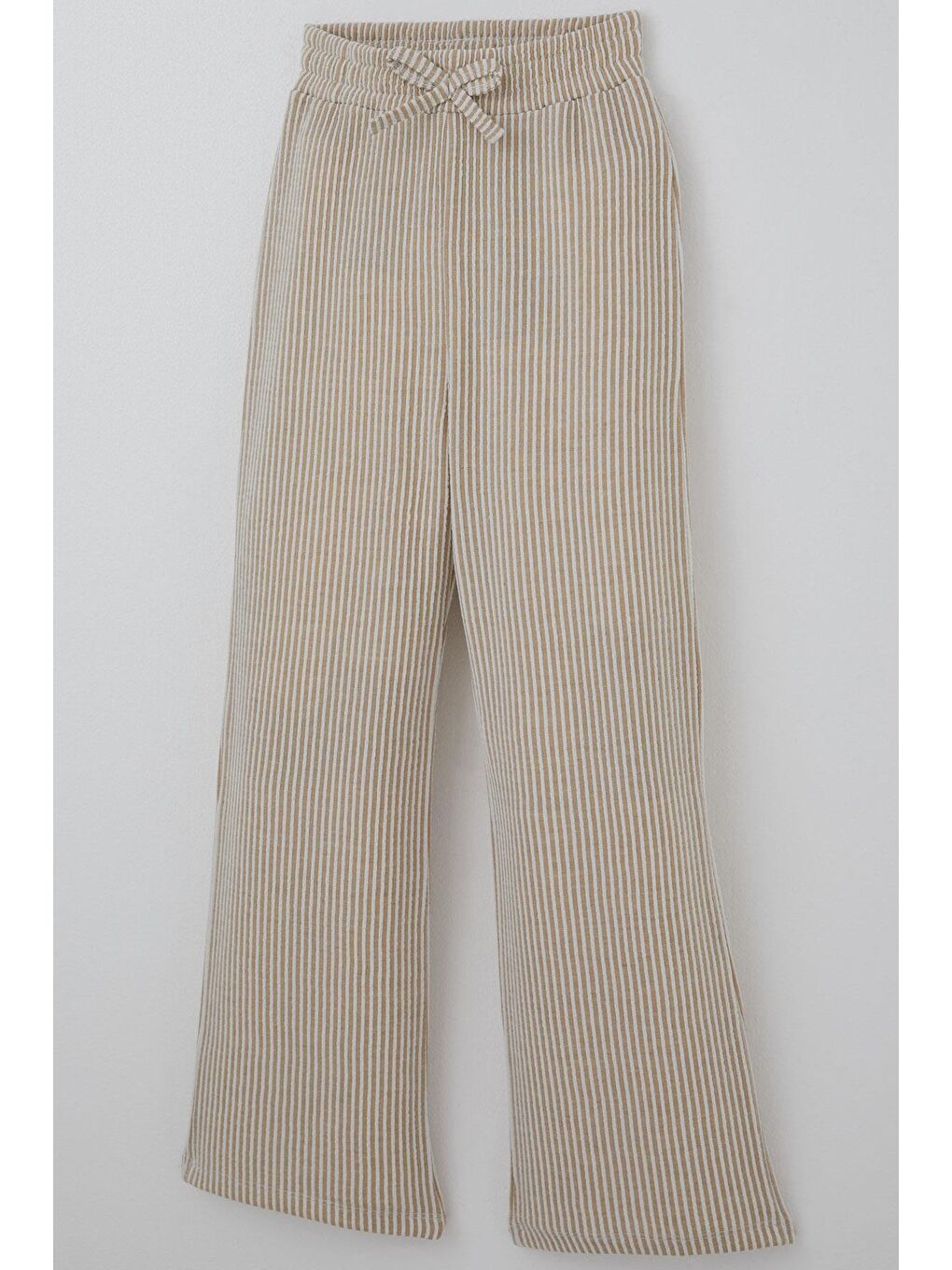 Kız Çocuk Pantolon Çizgili Fiyonk Bağcık Aksesuarlı Beli Lastik Detaylı Karışık Renk (4-8 Yaş)-2