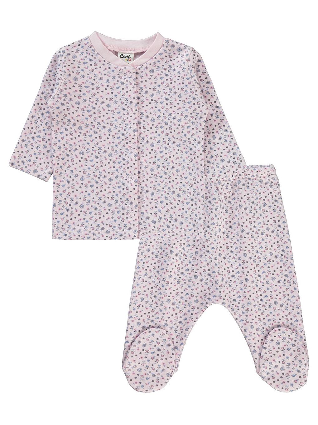 Baby Kız Bebek Pijama Takımı 1-6 Ay Pembe