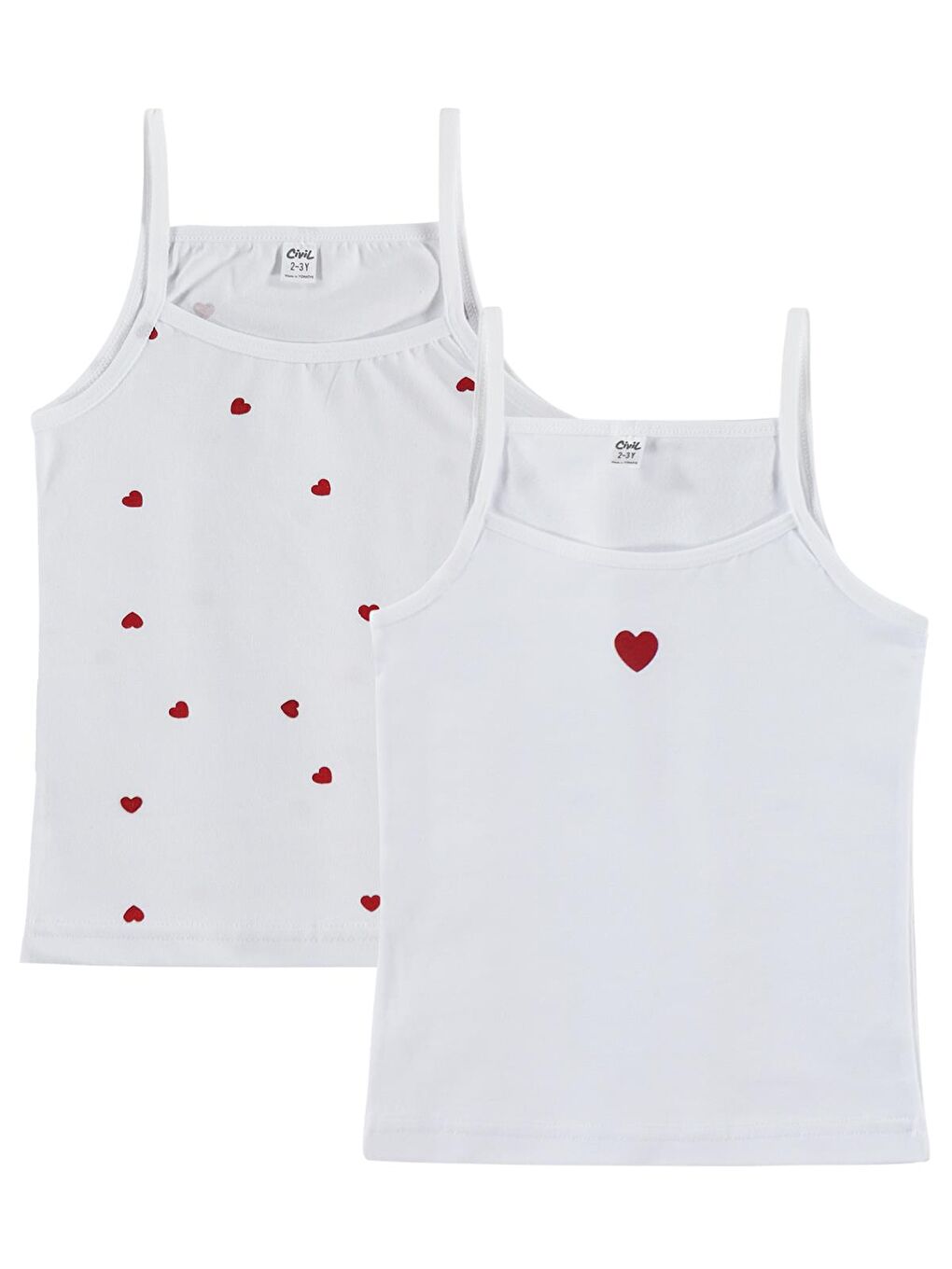Beyaz Girls Kalpli 2-10 Yaş Kız Çocuk 2'li Atlet - Standart