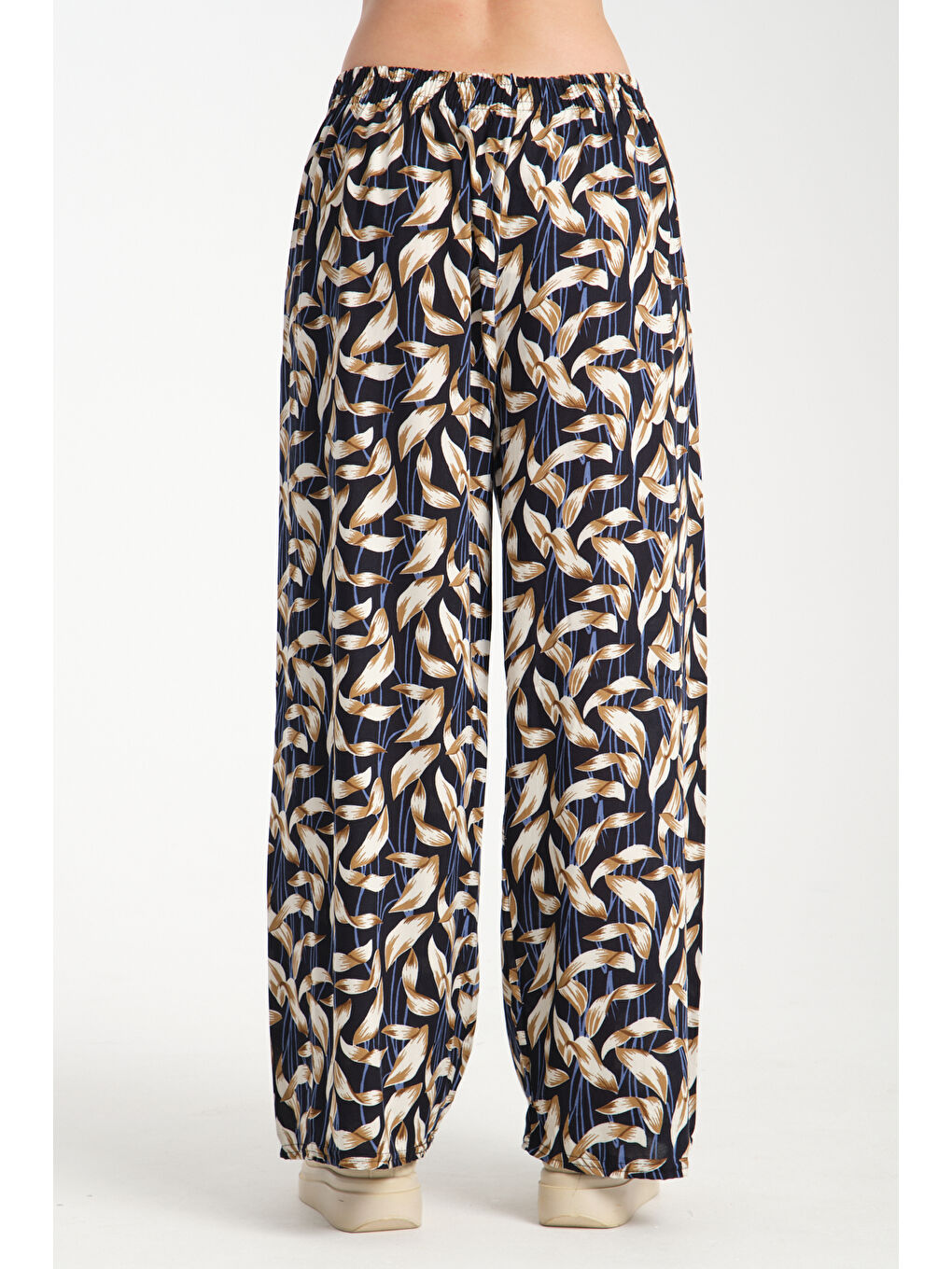 Mavi Kadın Desenli Dökümlü Viskon Pantolon 1069-3