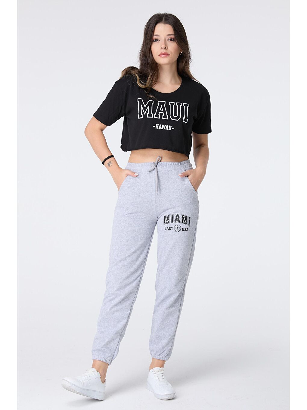 Orta Gri Kadın Eşofman Altı - 23470