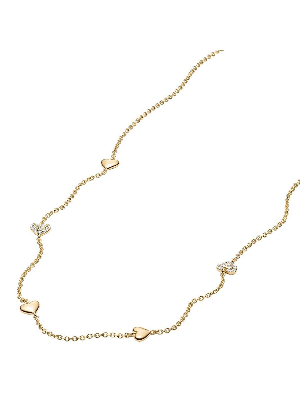 Sarı JA7298-710 Kalpli Kadın Kolye-3