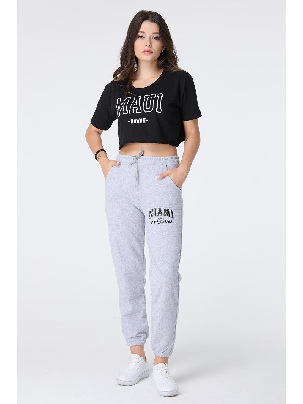 Orta Gri Kadın Eşofman Altı - 23470-2