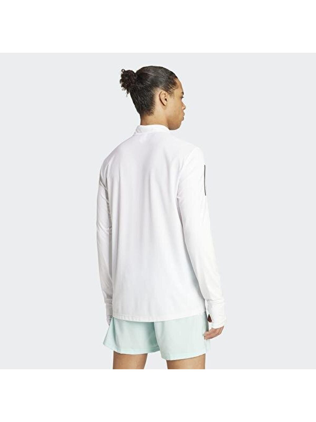 Siyah Own The Run B Half Zip Erkek Beyaz Dik Yaka Sweatshirt-3