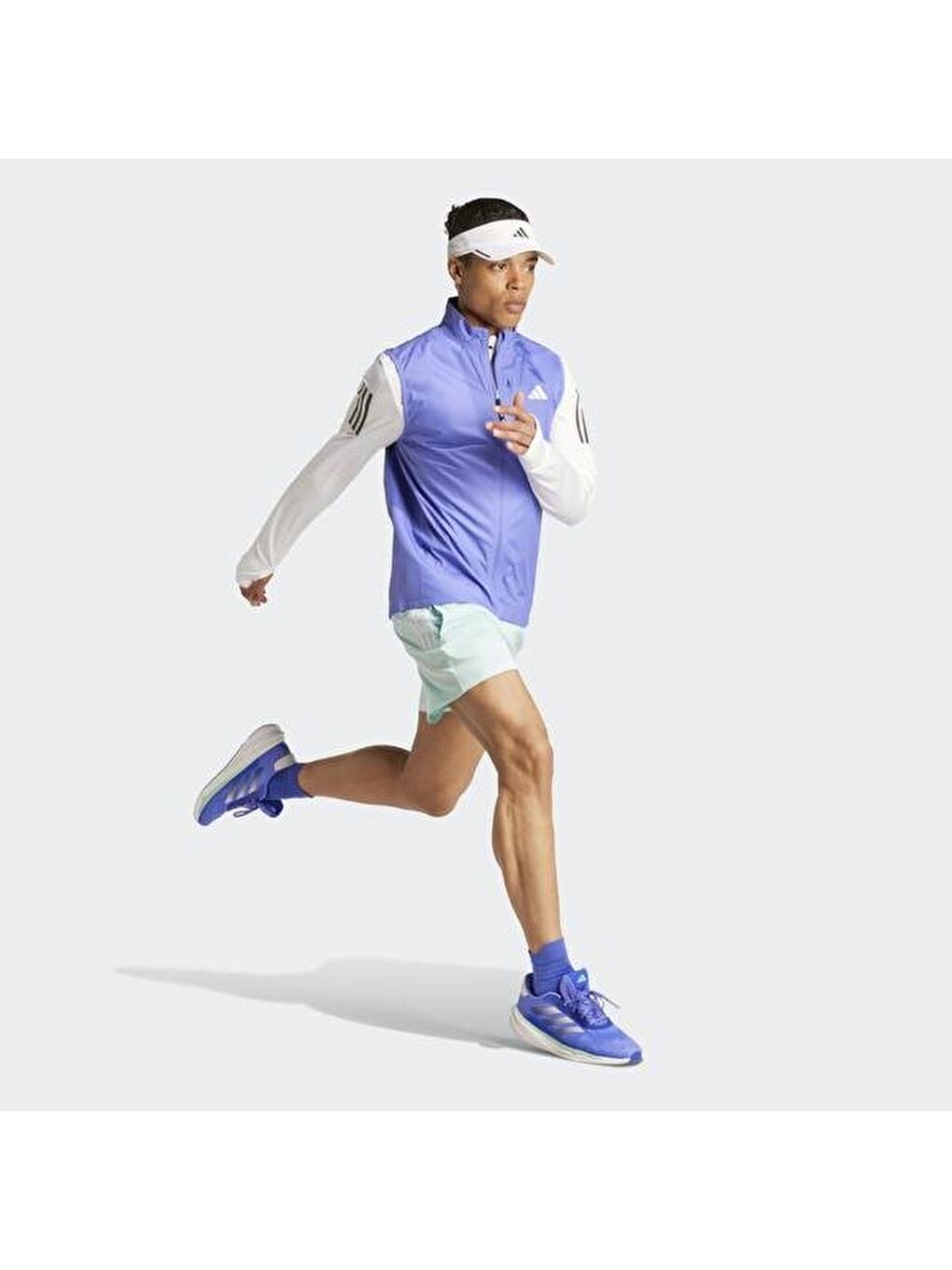 Siyah Own The Run B Half Zip Erkek Beyaz Dik Yaka Sweatshirt-4