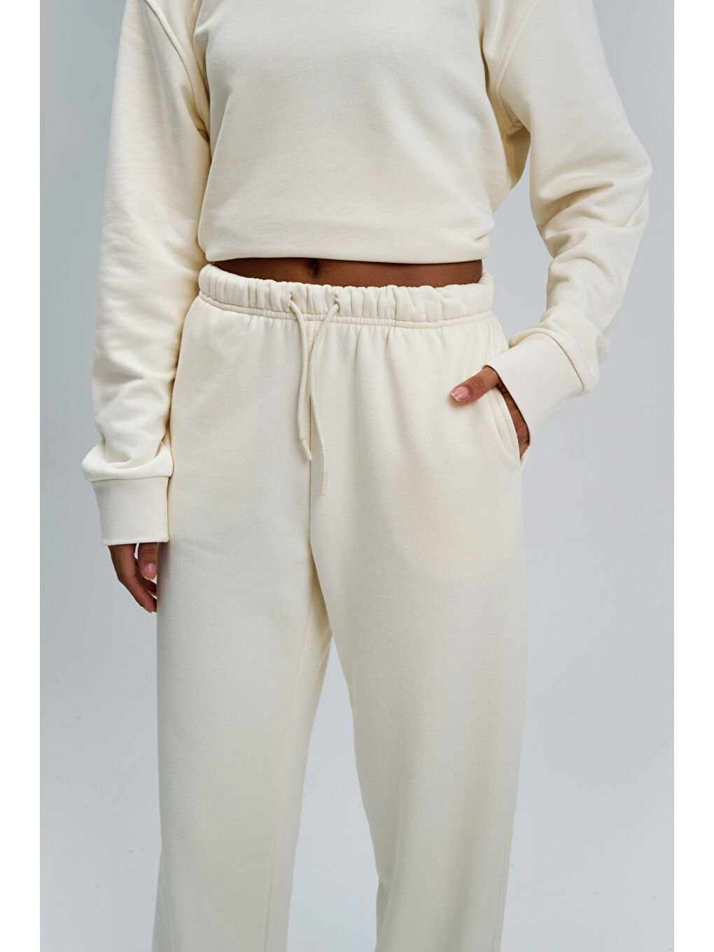 Ekru Kadın Timeless Jogger Krem Eşofman Altı-2