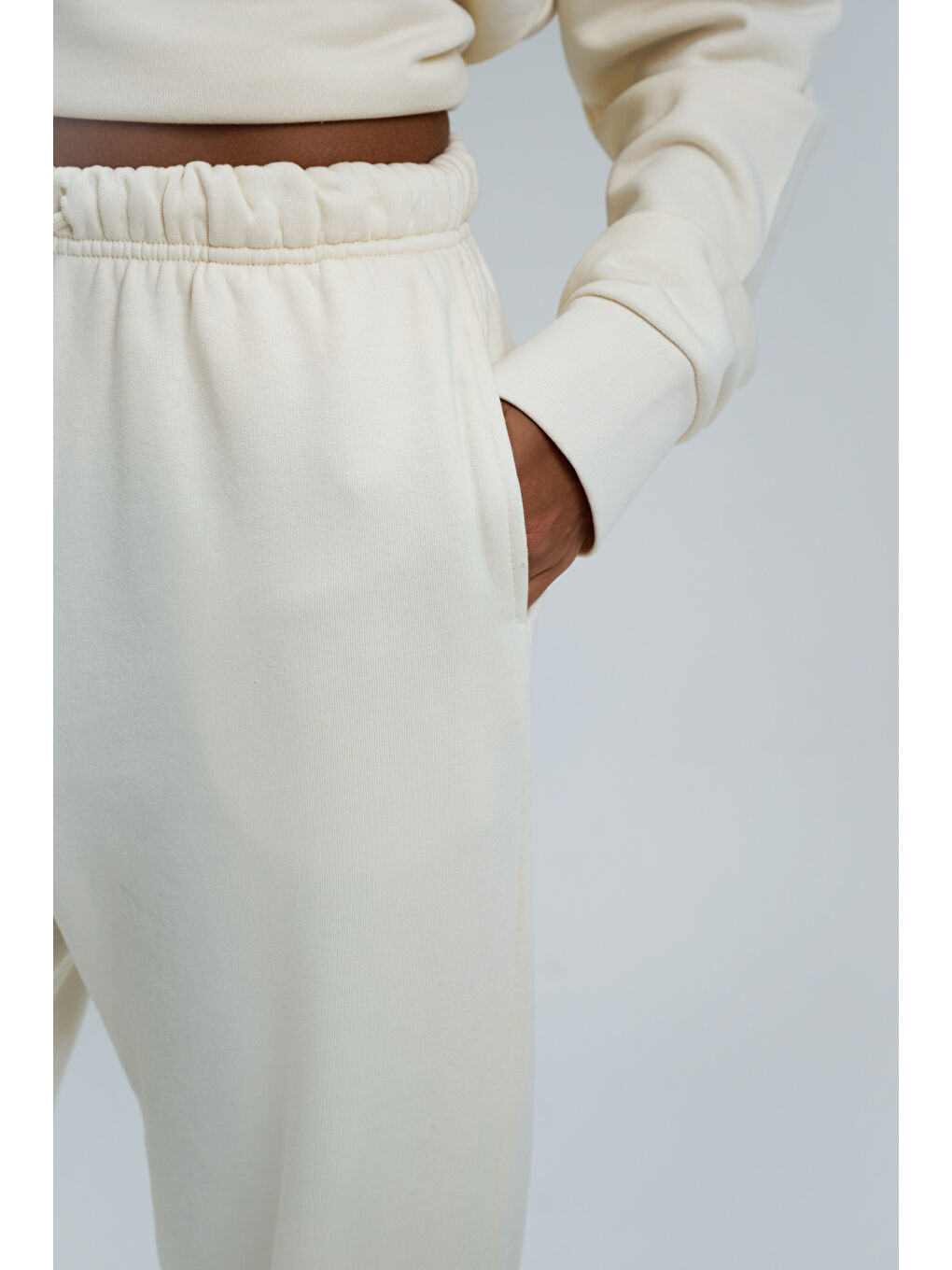 Ekru Kadın Timeless Jogger Krem Eşofman Altı-3