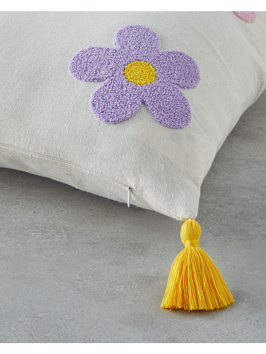 Sweet Flowers Bebe Dekoratif Kırlent 45x45 cm Ekru-1