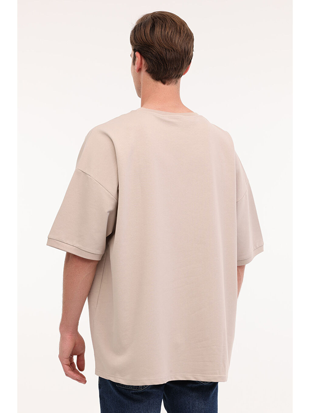 Gri M-AISON TEE 5FX Taş Rengi Erkek Kısa Kol T-Shirt-1