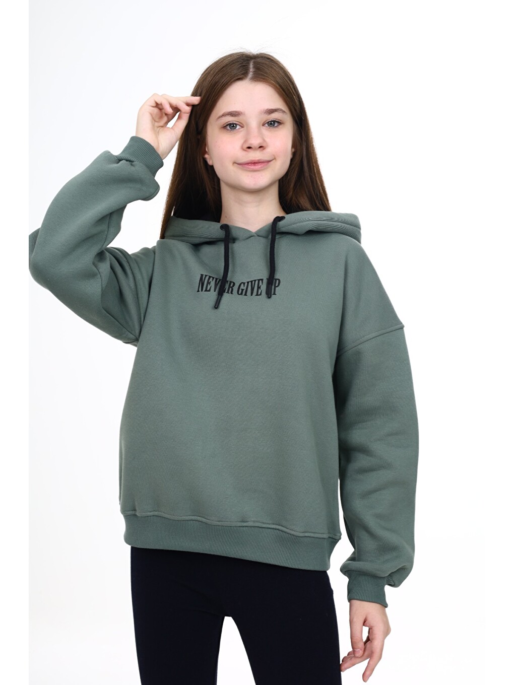Gri Kız Çocuk Baskılı Sweatshirt-2