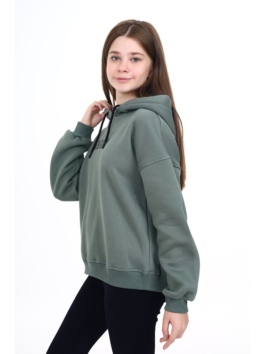 Gri Kız Çocuk Baskılı Sweatshirt-3