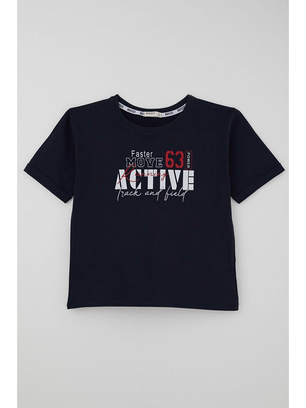 Erkek Çocuk Şortlu Takım Renkli Yazı Baskılı Şortu Cepli Lacivert (6-12 Yaş)-1
