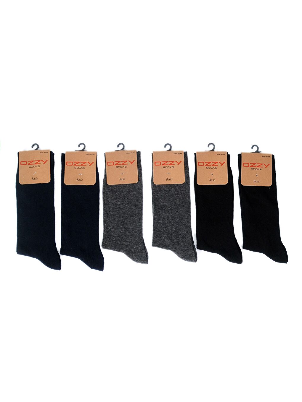 OZZY SOCKS Siyah-Gri 6 Çift Penye Dikişsiz  Erkek Soket Çorap - 1