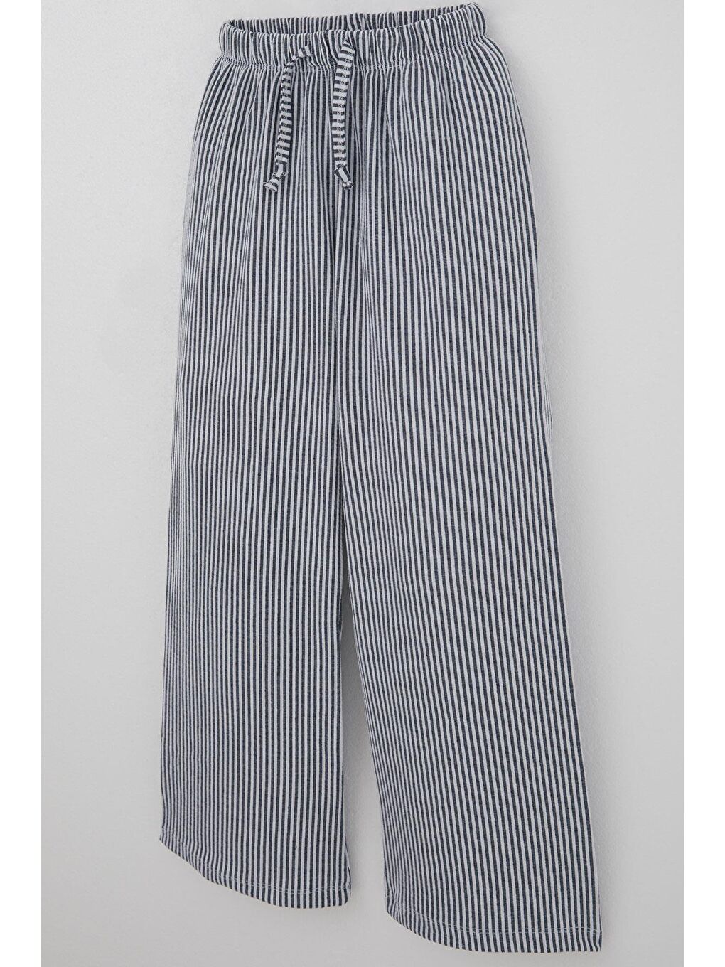 Kız Çocuk Pantolon Çizgili Bağcık Aksesuarlı Beli Lastik Detaylı Karışık Renk (8-14 Yaş)-2